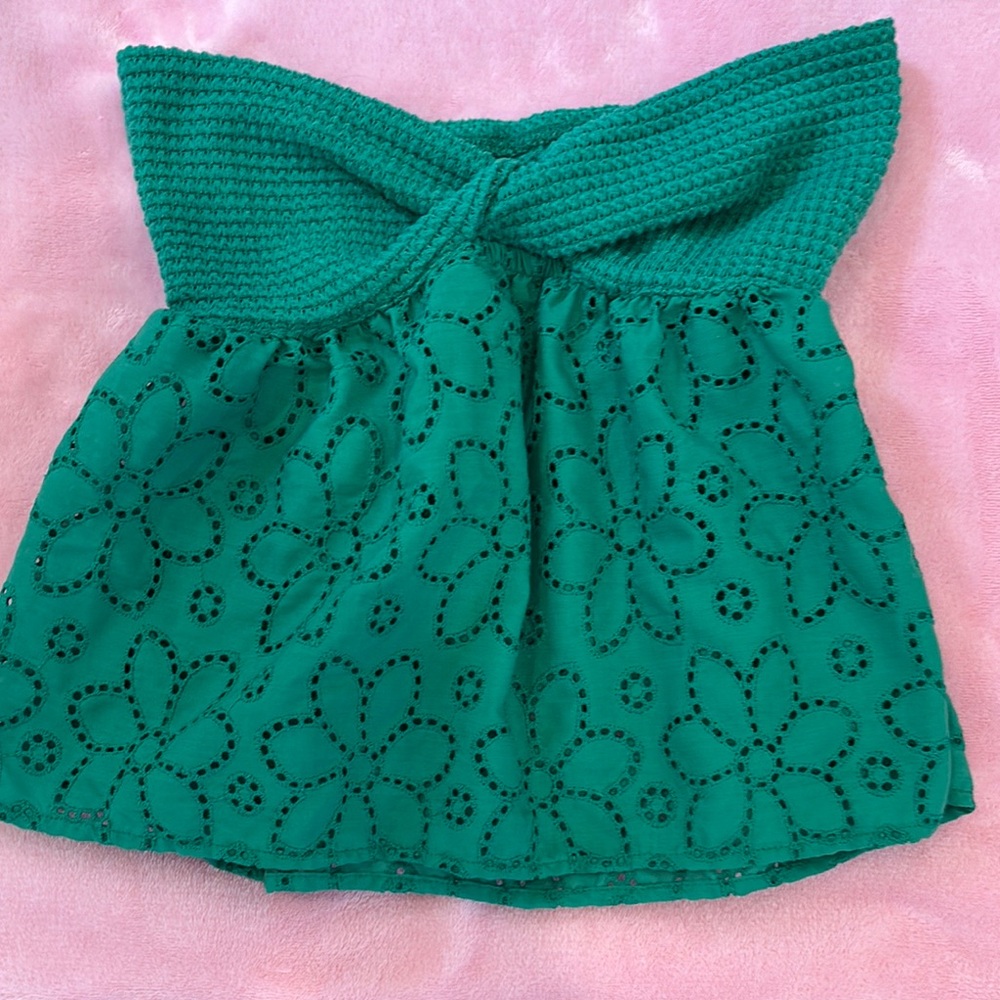 SHEIN Green Floral Knit Top